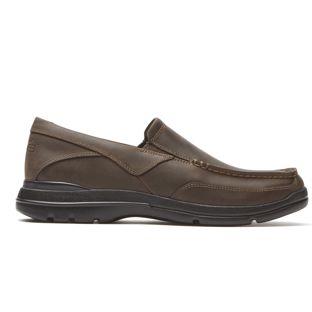 Rockport Mens Slip-On Dark Brown - Junction Point - UK 183-JARGVW